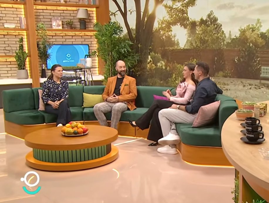 Ivan and Milena Jovanović as guests in the studio of the RTS morning show Druga kafa