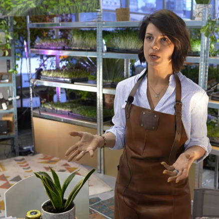 Milena Jovanović talks about the concept of sustainability of vertical, urban agriculture at the international horticulture fair.